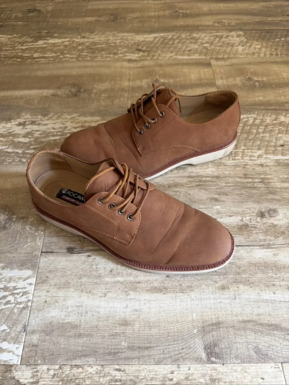 ROCAWEAR Donald Brown Faux Leather Round Toe Lace Up Oxfords Men’s 10